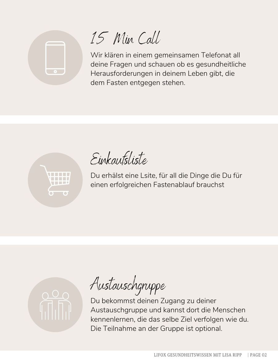 Seite aus dem Heilfasten-Workbook